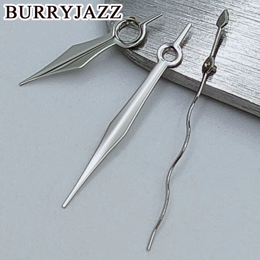 BURRYJAZZ NH35 NH36 NH38 7S26 7S36 4R35 4R36 Watch Hands No Luminous Curly Ripple Watch Hands Silver Gold Rose Gun Watch Hands