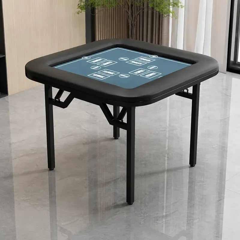 Custom Folding Round Chess Card Table Leather Soft Bag Poker Mahjong Game Table Portable Event Dining Table for Home Use