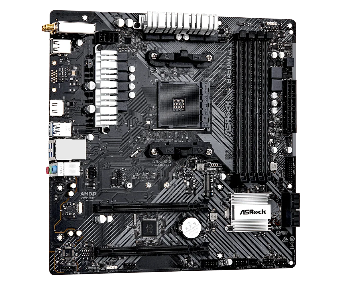 ASRock B450M Motherboard B450M/ac R2.0 Motherboard Socket AM4 Ryzen 5 5600G 5300G 5700 3900 1500 cpus DDR4 128GB Micro ATX M.2 view 4