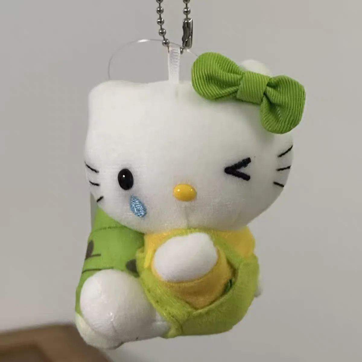 Sanrio Hello Kitty Cute Green Bow Tie A Drop Teardrop Plush Stuffed Toy Keychain Crossbody Bag Pendant Holiday Gifts for Friends view 5