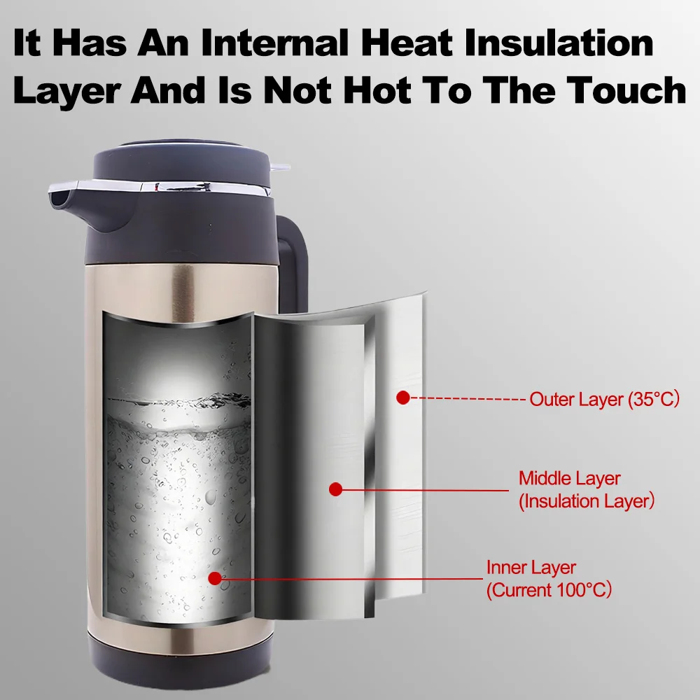 Vehicle Mounted Kettle Intelligent Circulation Heating of 1200 ML Stainless Steel Water Kettle Cup Automobile Supplies