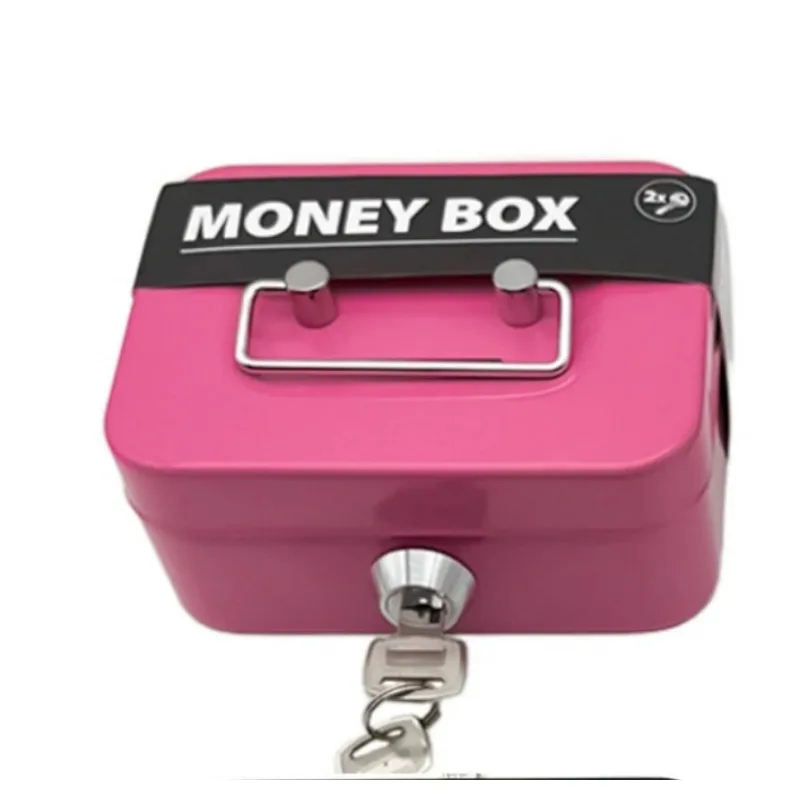 Size with Key Storage Box Coin Box with Lock Piggy Bank Creative Portable Piggy Bank Storage Box Small