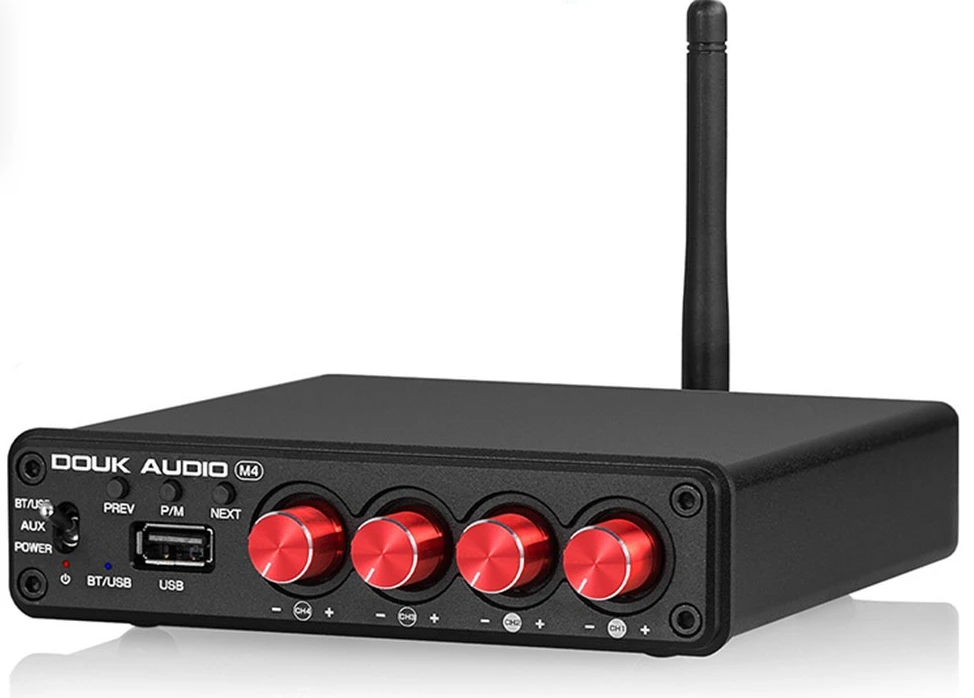 

M4 four-channel digital power amplifier Bluetooth U disk music player stereo power amplifier