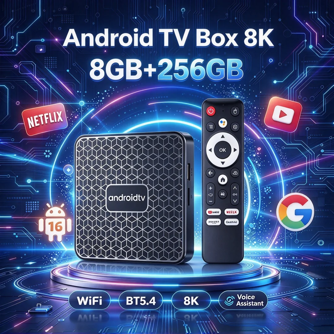 Android 16 Smart TV Box T8S 8GB 256GB Google Voice Assistant Support 4K 8K Video Dual Band WiFi6 BT5.4 Media Player Set Top Box