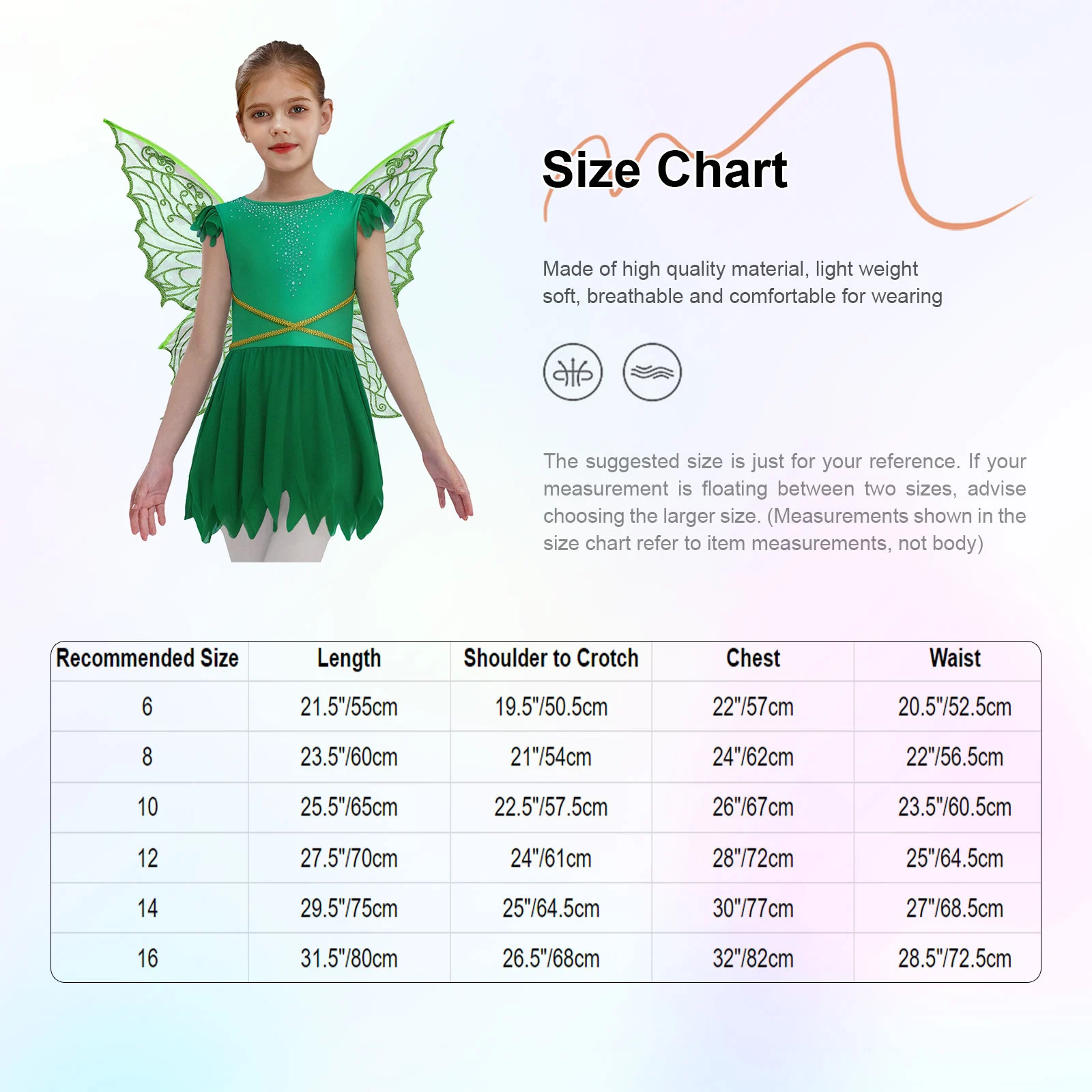 أطفال بنات الجنية زي فستان بتصميم حالم بلا أكمام الخصر الذهب حزام شبكة غير النظامية هيم المدمج في ملخصات فستان مع أجنحة الجنية #5
