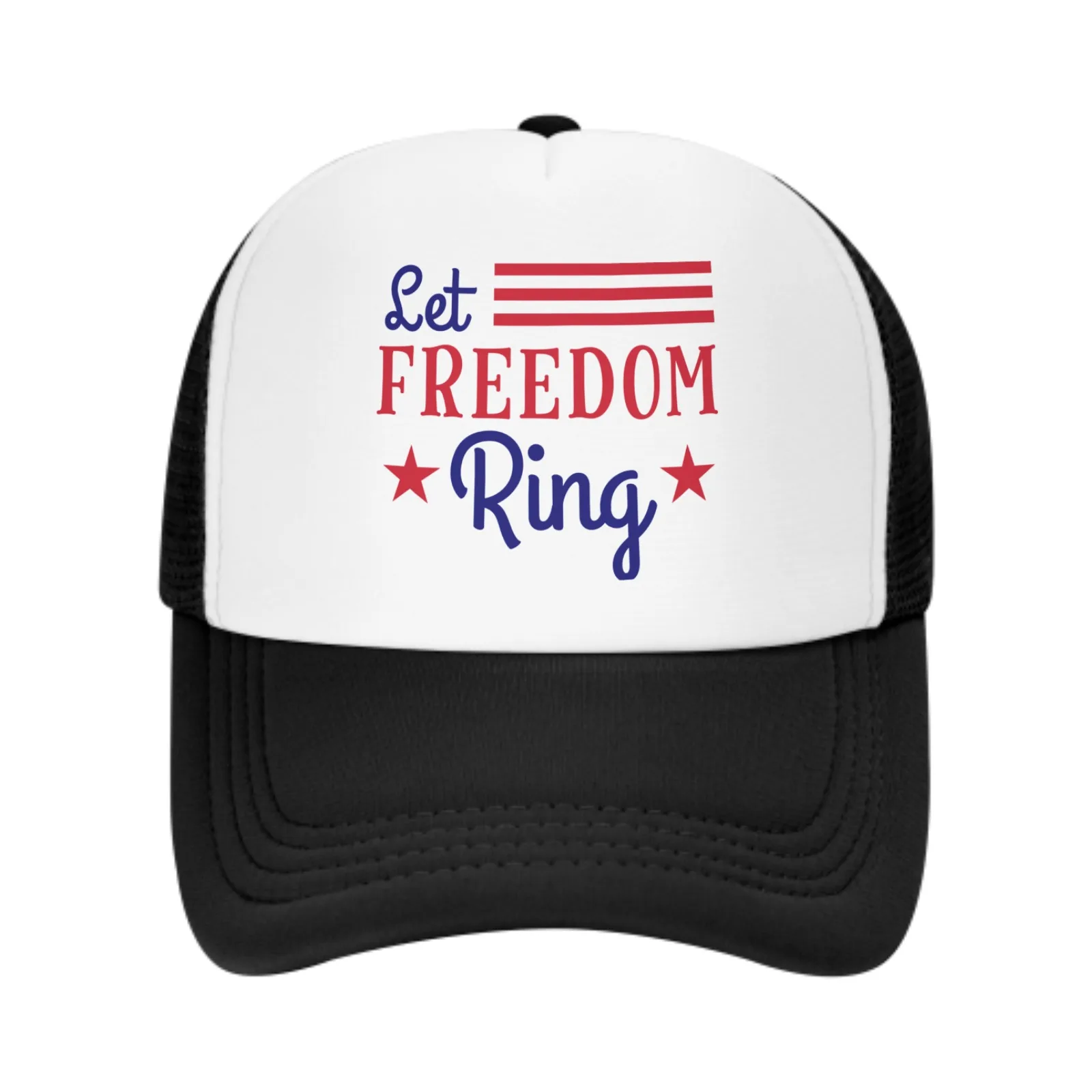 Let Freedom Ring Print Mesh Baseball Cap Trucker Hats Sports Outdoor Adjustable Washed Snapback Dad Hat