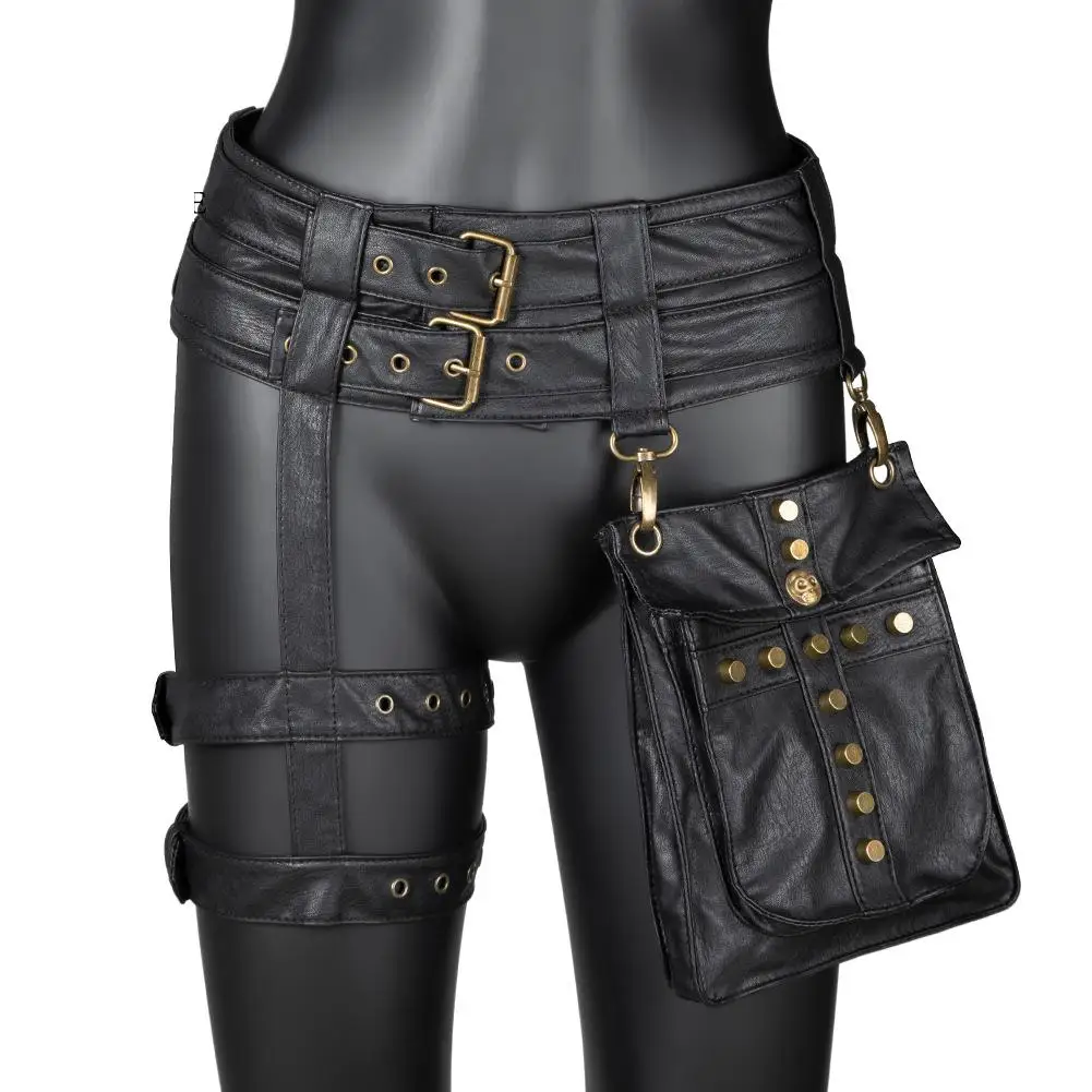 Women's Bag PU Waist Bag Vintage Girdle Accessories Fanny Pack Belt Bag Chest Bag Purse Bum Bag Leg Bag Banano Card Hold