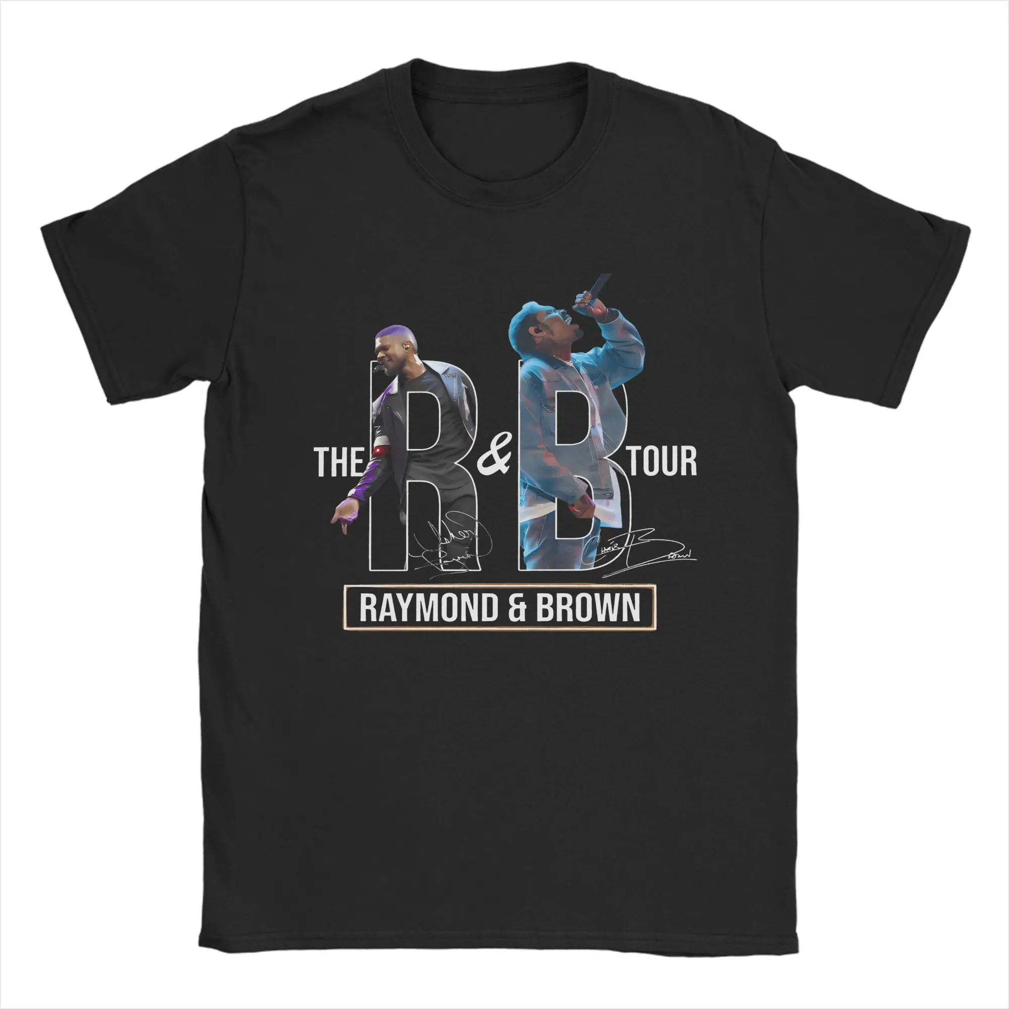 Printed Chris Brown Usher R&B Tour 2026 T Shirt for Men Women  Cotton Tee Shirt Short Sleeve Clothes