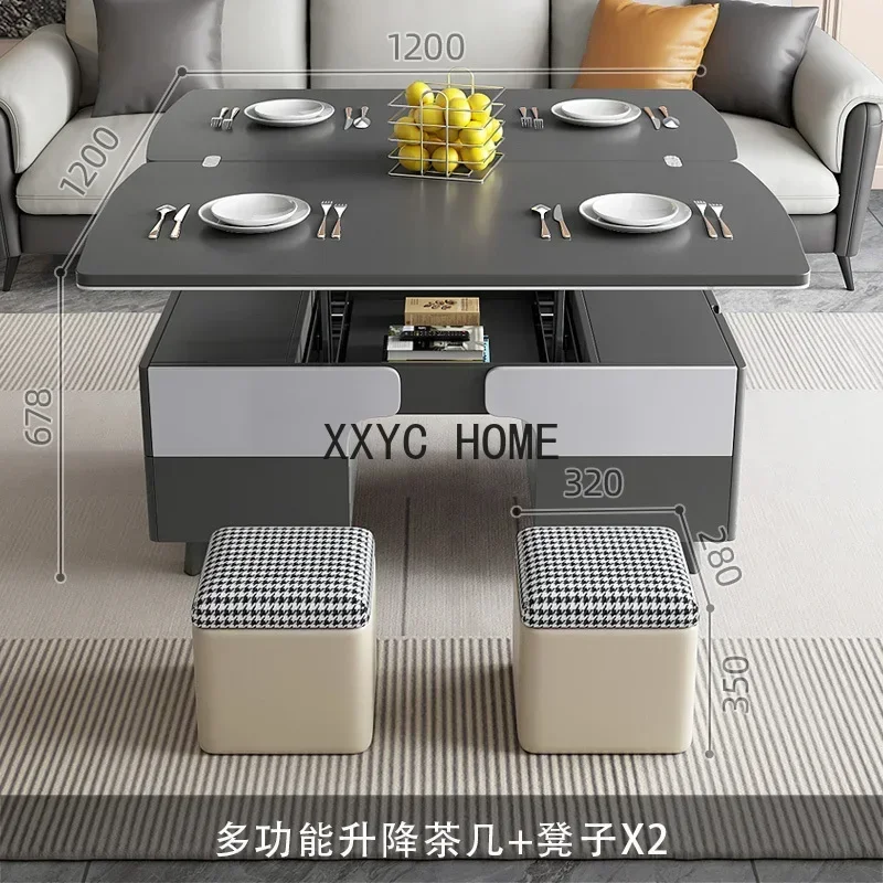 Multi-Functional Retractable Dining Table Small Apartment Study Table Tea Table Simple and Versatile Tea Cabinet