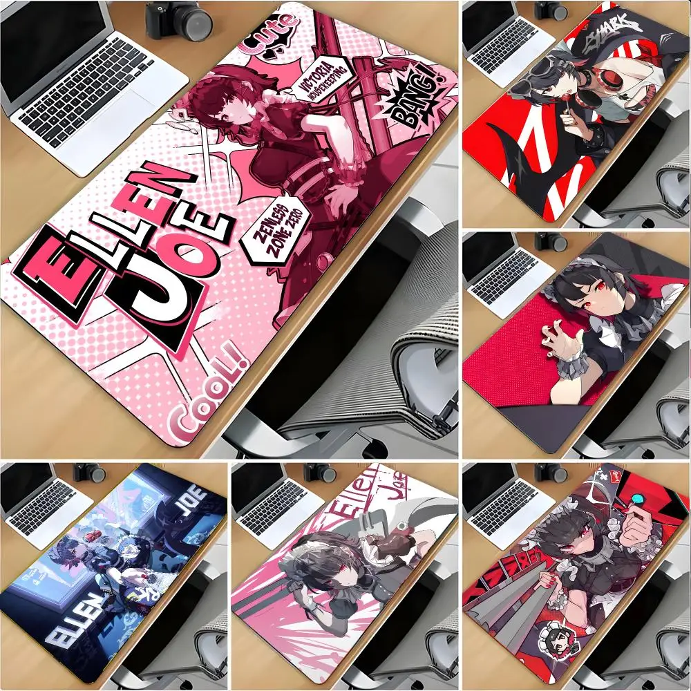 E-ellen joe Zenless Zone Zero Mouse Pad Large Mouse Pad Desk Mat Non‑Slip Gaming Board Game Mat with Stitched Edges