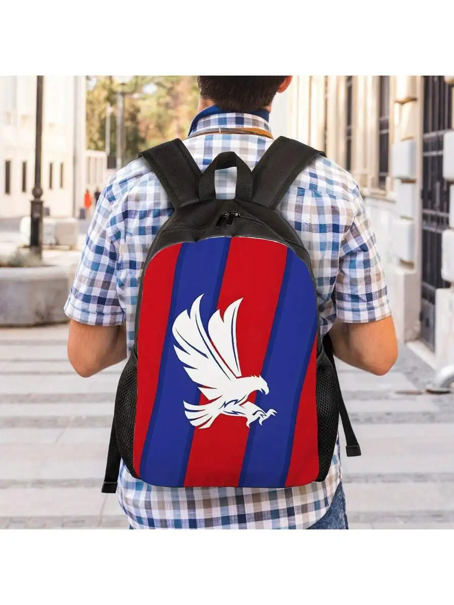 

Lightweight Adjustable Strap Backpack With Eagle Print Striped Design For Travel Commuting Casual Use