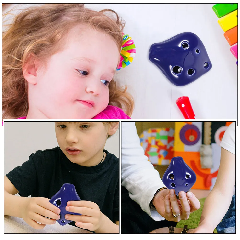 2Pcs 6 Hole Ceramic Ocarina C Key Small Musical Instrument for Adults Unique Wind Instrument Easy Maintain Play
