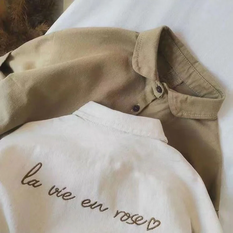 Spring Autumn Children Shirts 1-8Y Boys Cotton Pocket Solid Casual Long Sleeve Tops Korean Toddler Wear For Kids Clothing New