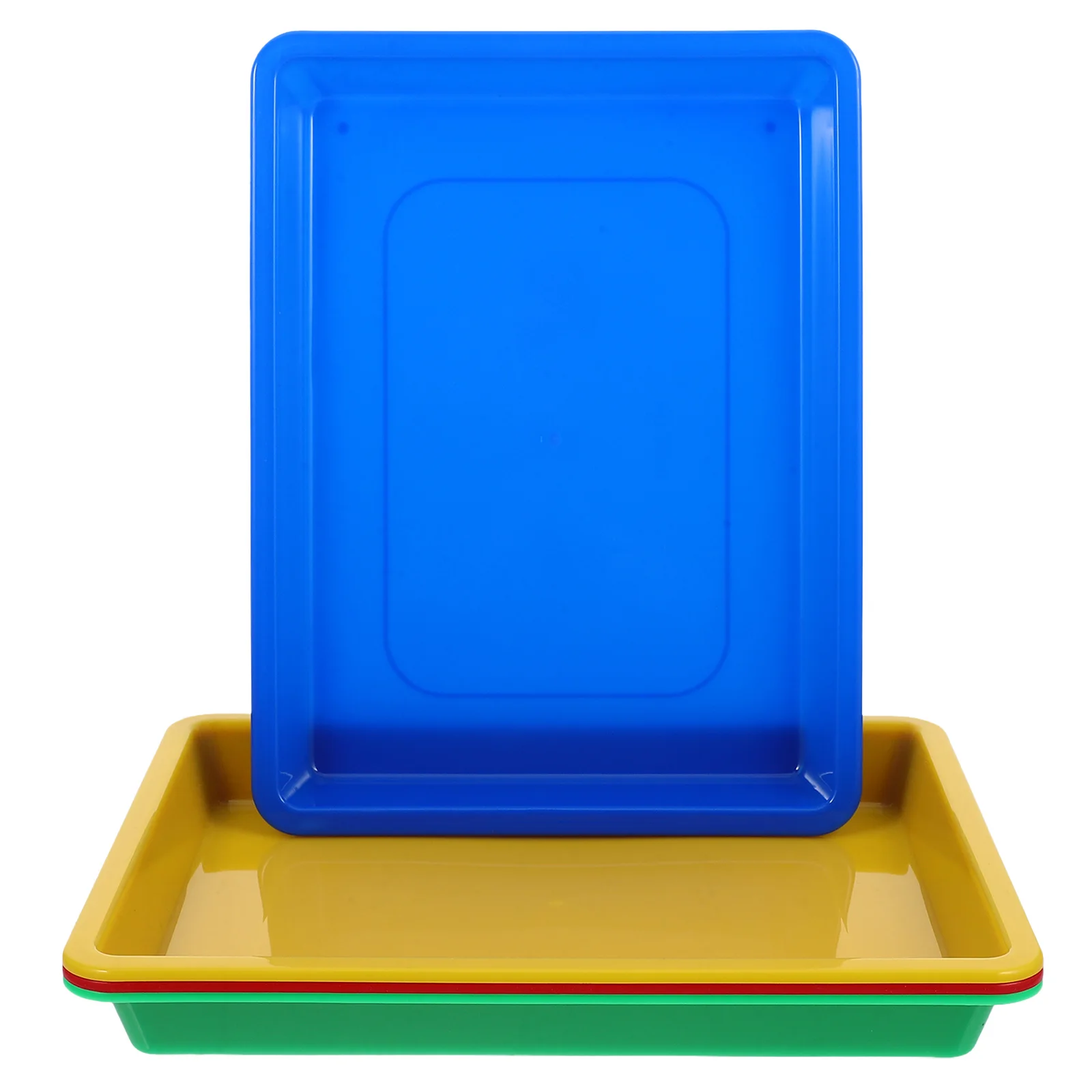 

4 Pcs Plastic Colored Tray Serving Trays Craft Activity Crafts Organizer Painting for Classroom