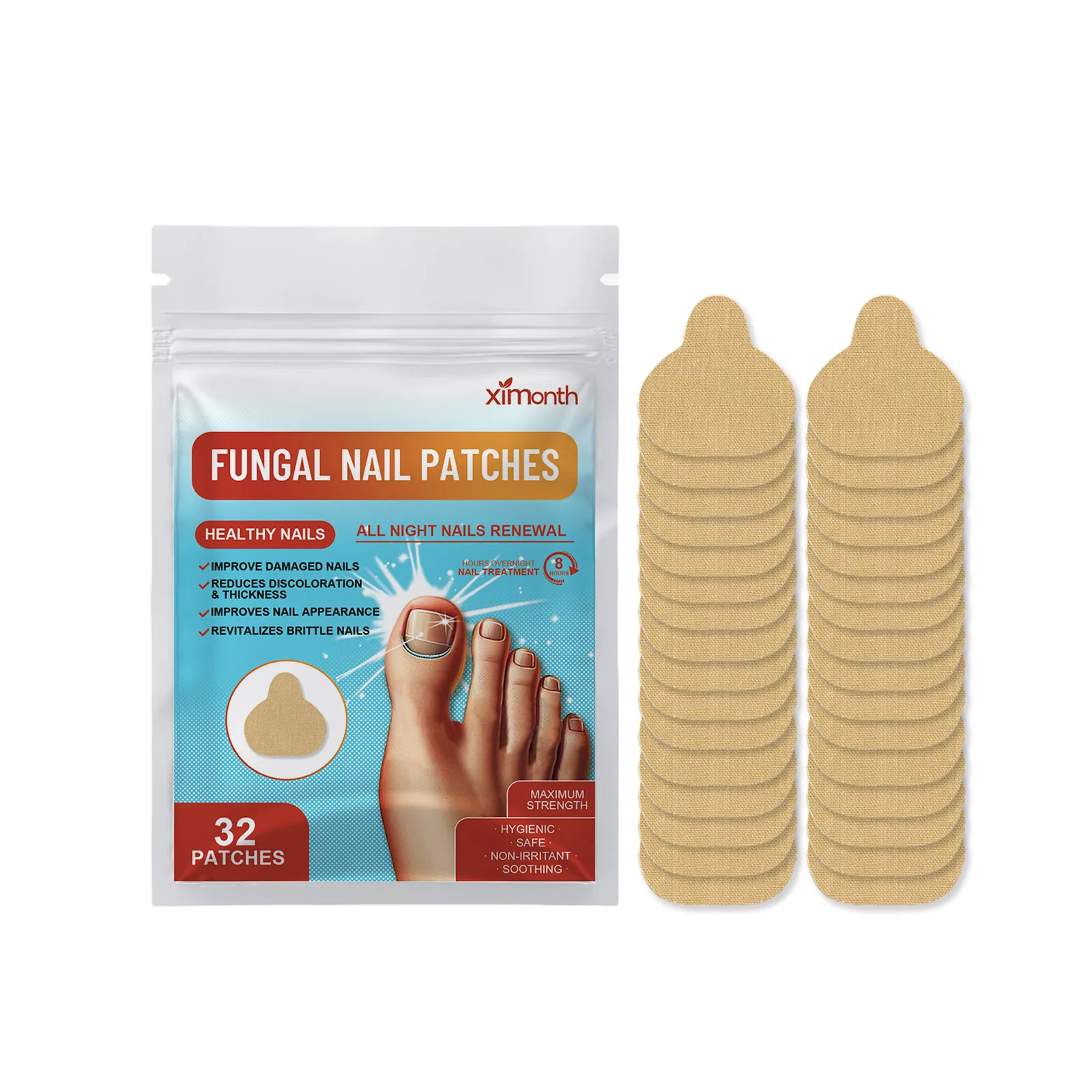 Ximonth Nail Fungus Patch Improve The Look Of Discolored Brittle Nails Nourish Nail Surface Repair Ingrown Correction Damaged