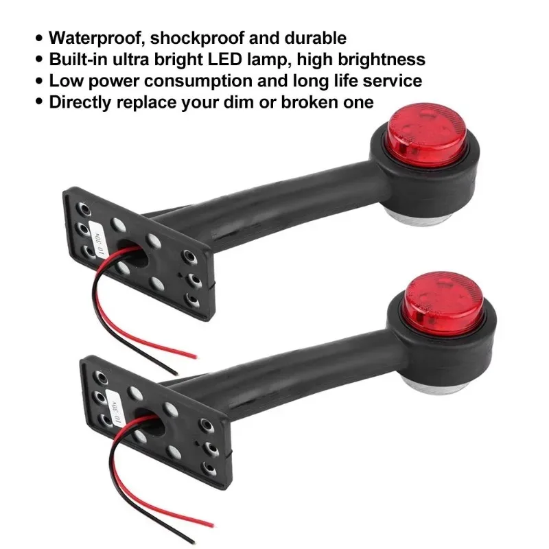 New 2025 1 Pair 10-30V Classic Waist Light Truck Edge Light X6 Series Arm Light 12LED Truck Tail Light Turn Signal Light
