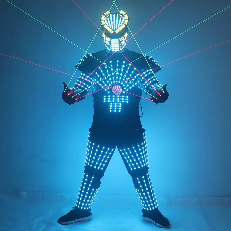 

Новый светодиодный костюм робота Kryoman David Robot Dance Wear Светодиодные фонари Светящийся костюм Платье для сценического танцевального шоу