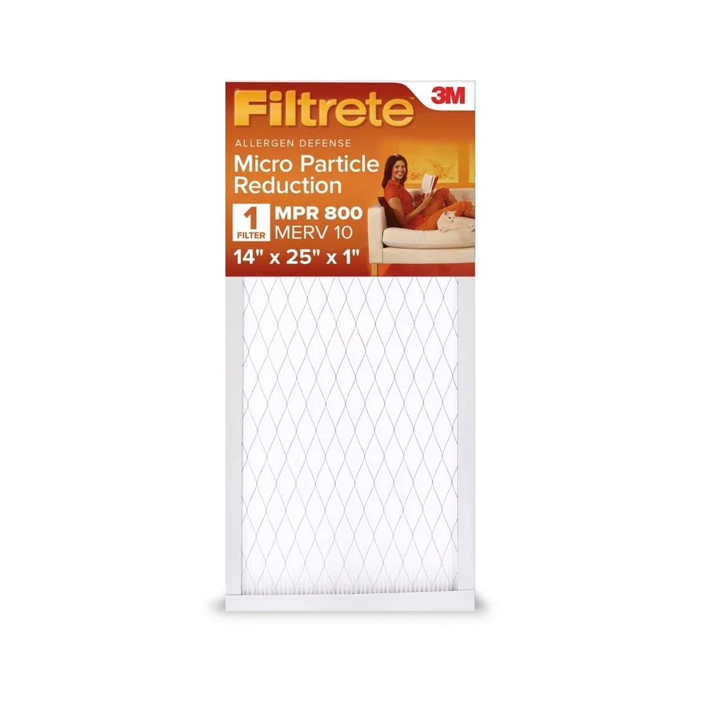 Filtro aria forno HVAC 14x25x1 MPR 800 MERV 10 Riduzione microparticelle pieghettate Qualità dell'aria domestica Confezione da 2