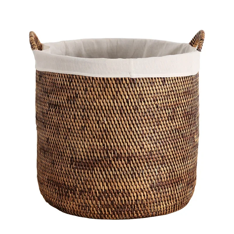 Vietnam Rattan Laundry Basket  EcoFriendly Dirty Clothes Storage with Lid, Wicker Basket Lined Organizer, Bathroom Solution