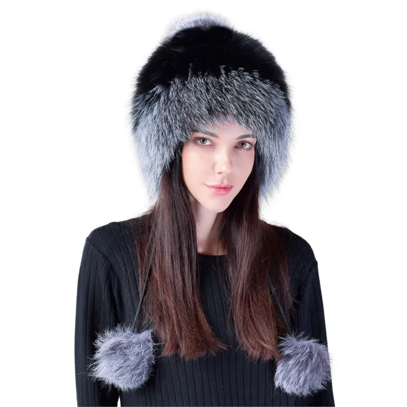 

Women's woolen leather hat knitted thickened sweet and cute ear-protecting warm