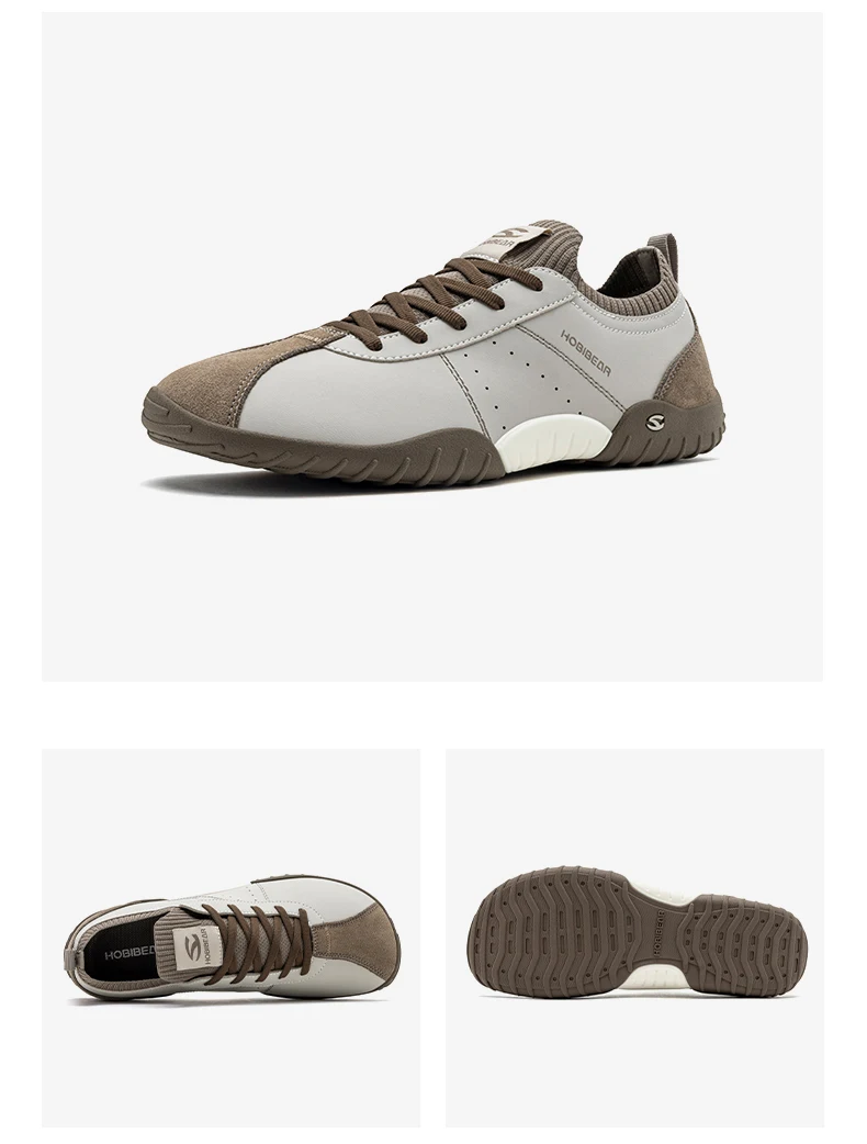 HOBIBEAR Sneaker mit breiter Zehenbox für Herren und Damen, minimalistische Wanderschuhe aus Kunstleder, leichte Schnür-Freizeitsneaker – Detail 21