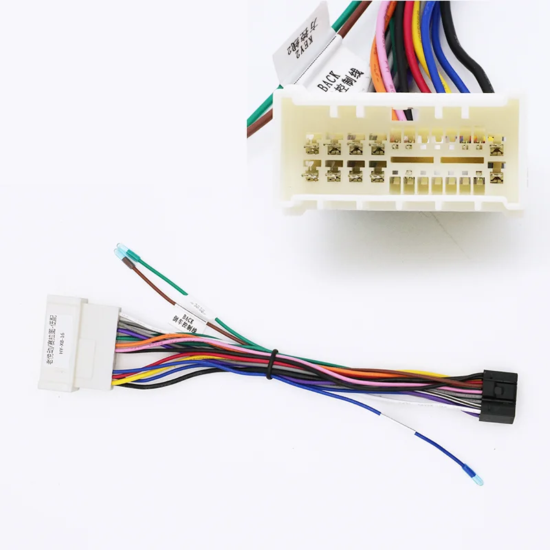 For Hyundai Tucson ix35 Sonata Santa Fe Kia Sportage Rio Sorento 16 Pin Plug Connector Car Android Cable Wiring Harness