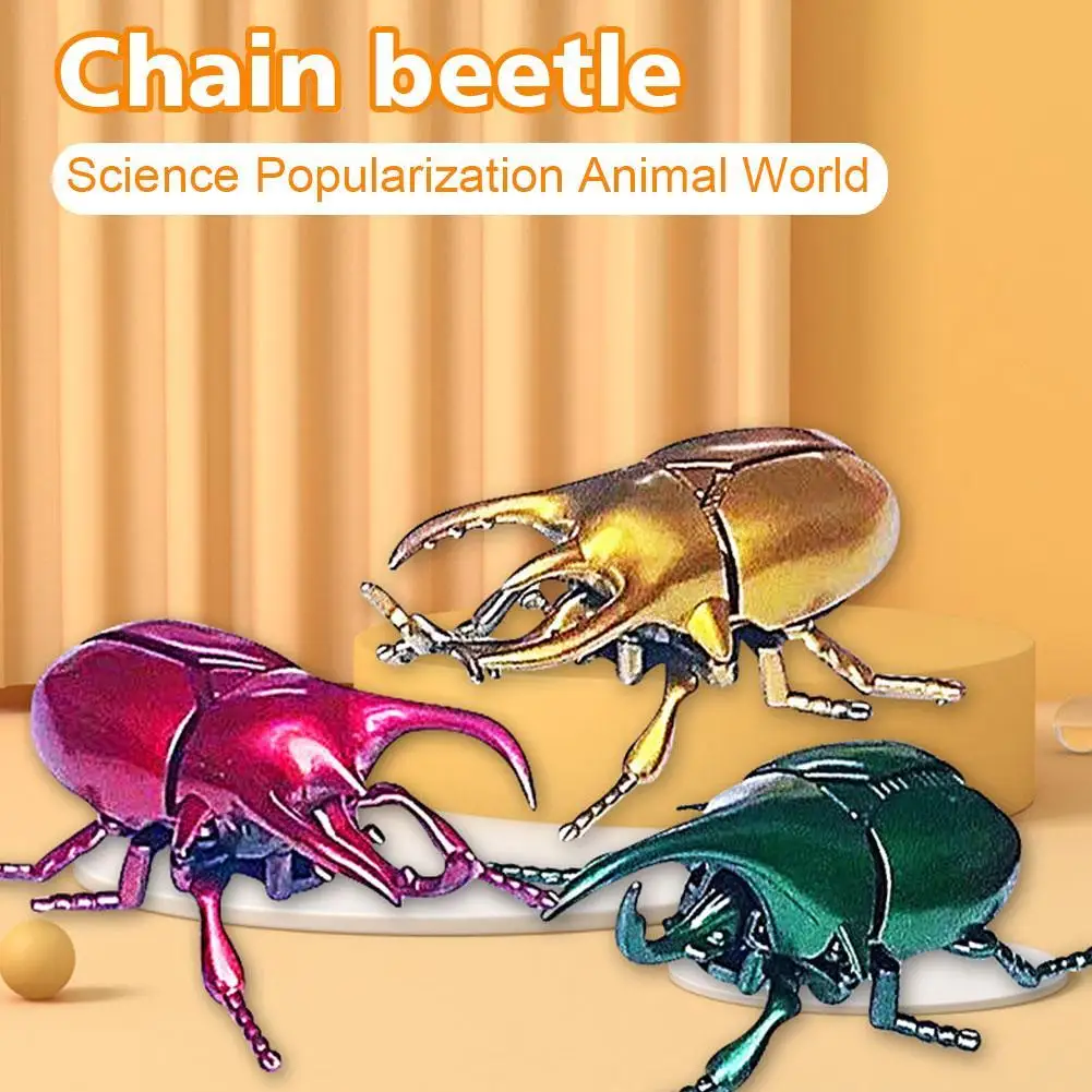 

Chain Up Wind-Up Beetle Creative Prankster Animated Insect Model Scarab Beetle Children's Battle Simulation Boy Toy