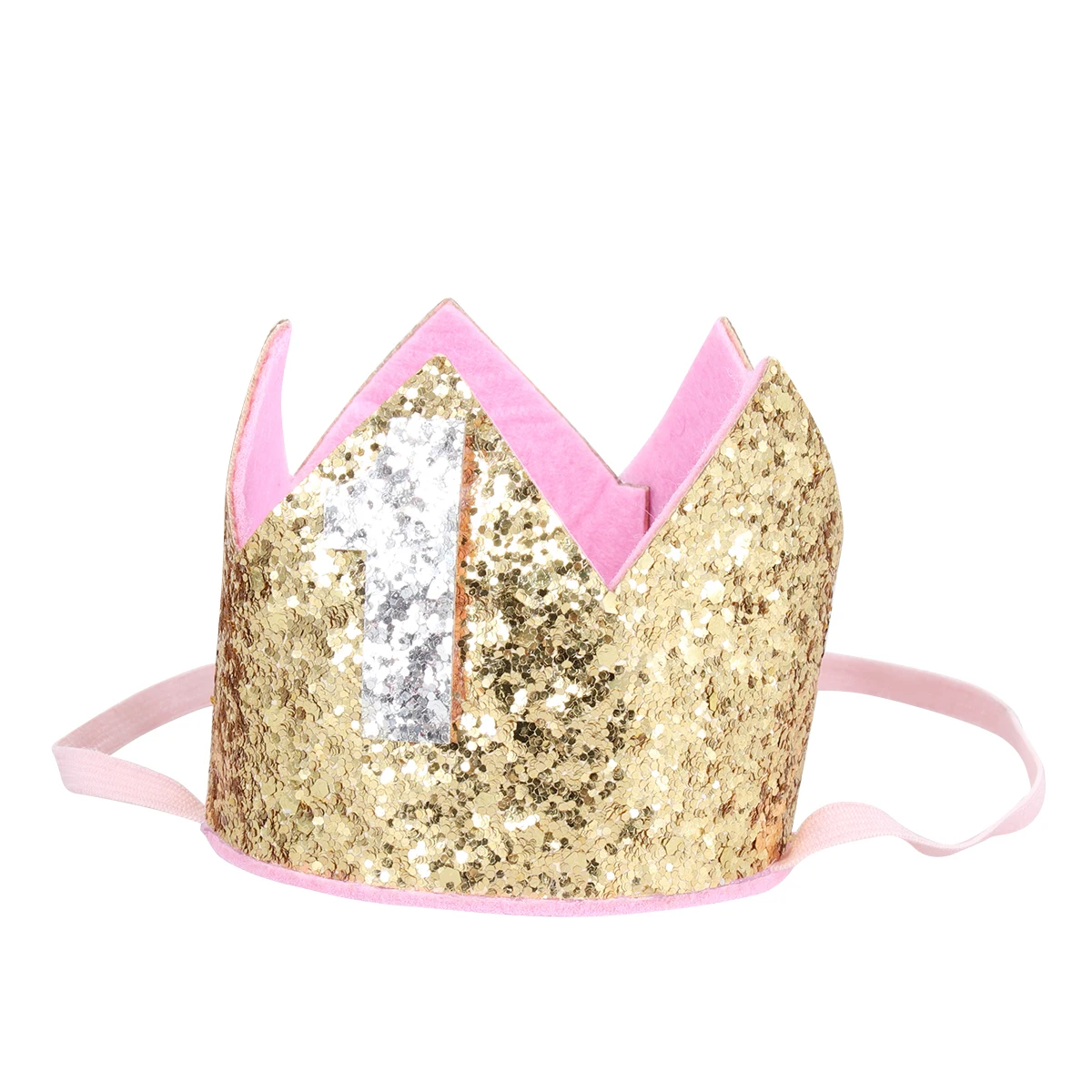 

Child Flower Crown 1 Letter Hair Band Birthday Headband Baby Girls Crown Headband Hair Accessories(Golden)