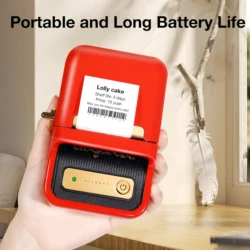 Niimbot B21 Red Portable Bluetooth Label printer Mini Pocket Sticker Maker Thermal Adhesive Mahcine for Phone Home Office Use