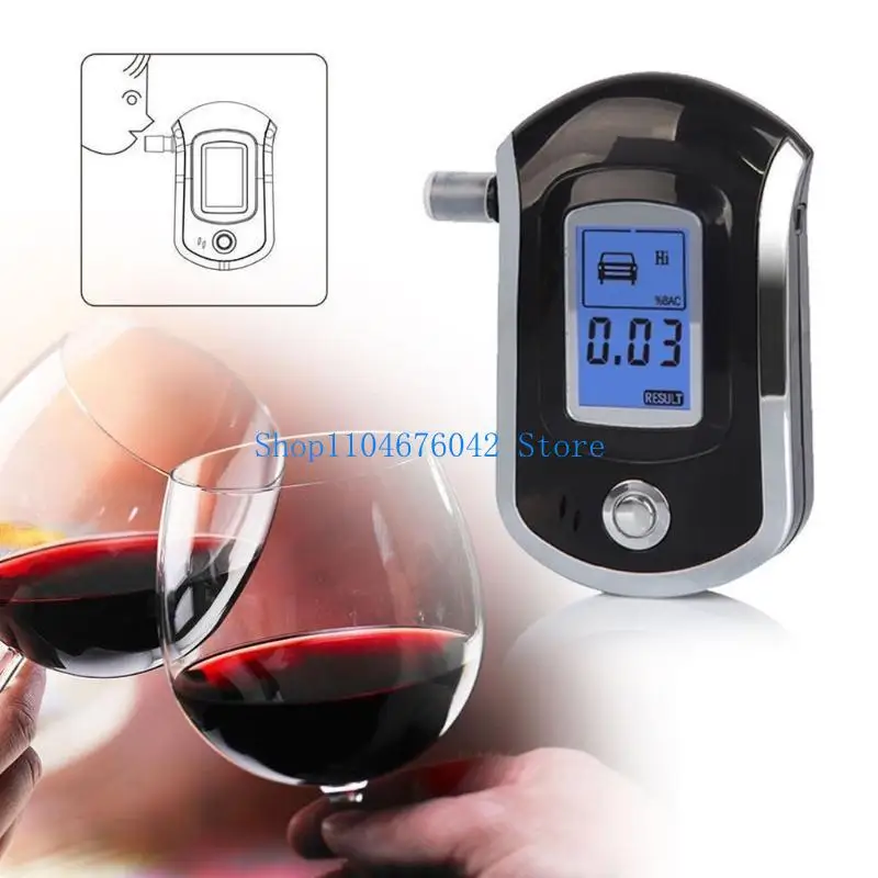 652F Professional Quick Response Blowing Tester LCD Digital Display Drunk Driving Detector Portable Mini Breathalyzer