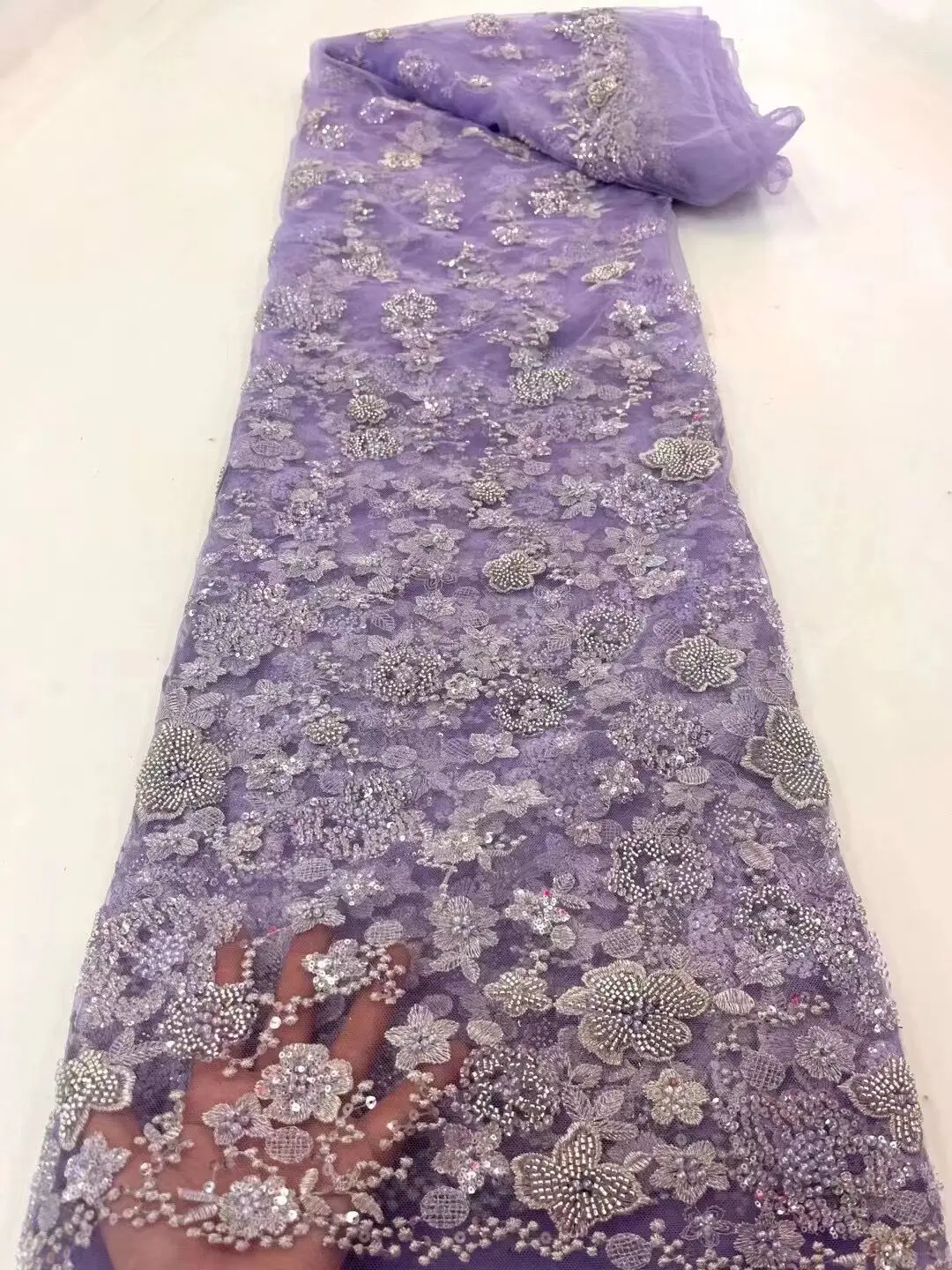 

Африканская кружевная ткань, отделанная бисером, искусственная кружевная ткань высокого качества с блестками, французская кружевная ткань для свадьбы