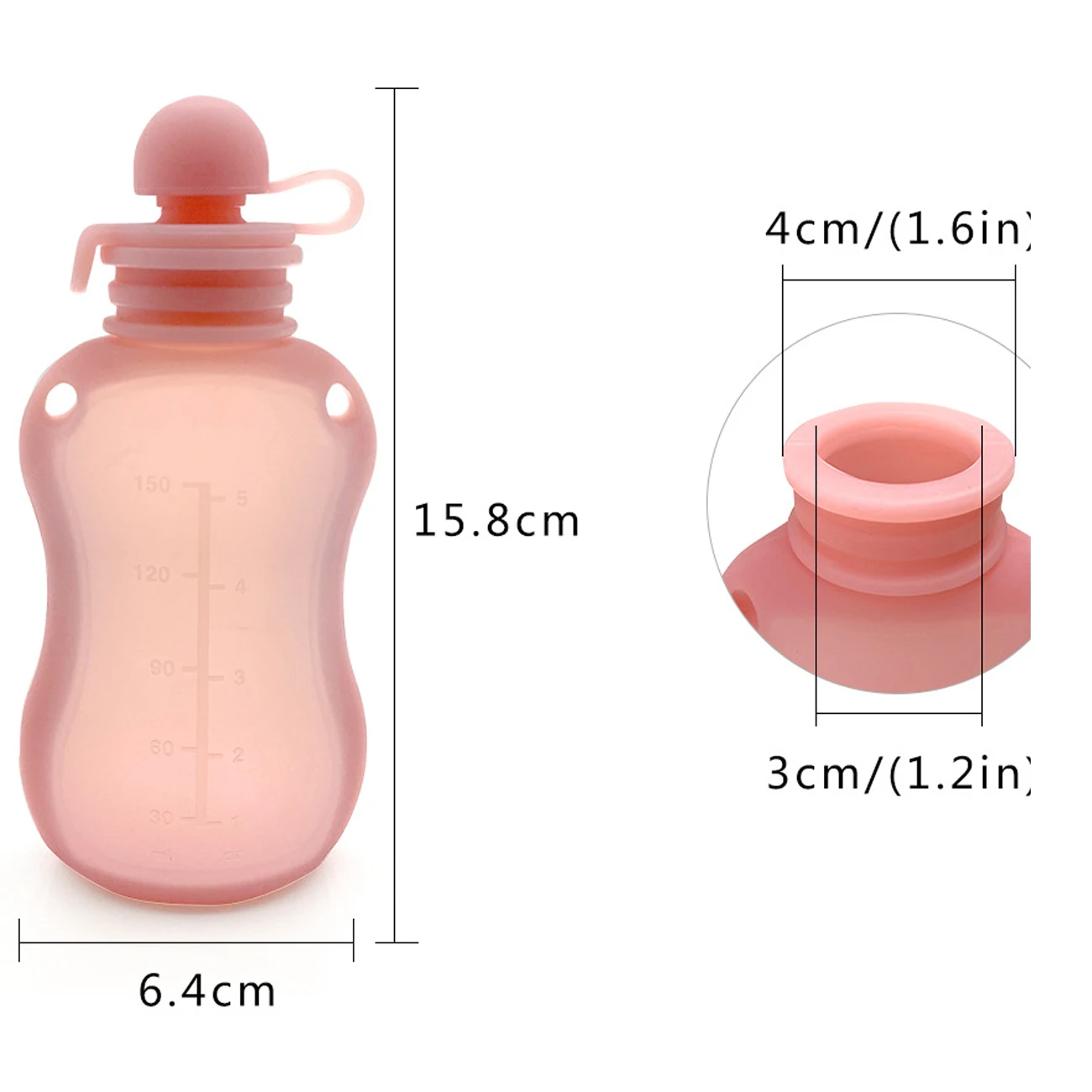 150ML Breast Milk Silicone Storage Bag Can Be Reused Small Capacity Frozen Milk Storage Bag BPA Free Safe Feeding Bags