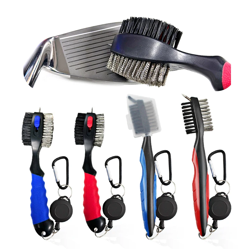 

1 Pcs Golf Club Brush Double Sided Groove Cleaning Brush Putter Cleaning Tool Belt Carabiner Golf Accessories Drop Ship