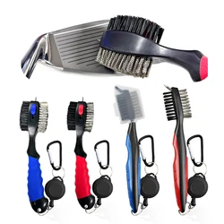 1 Pcs Golf Club Brush Double Sided Groove Cleaning Brush Putter Cleaning Tool Belt Carabiner Golf Accessories Drop Ship