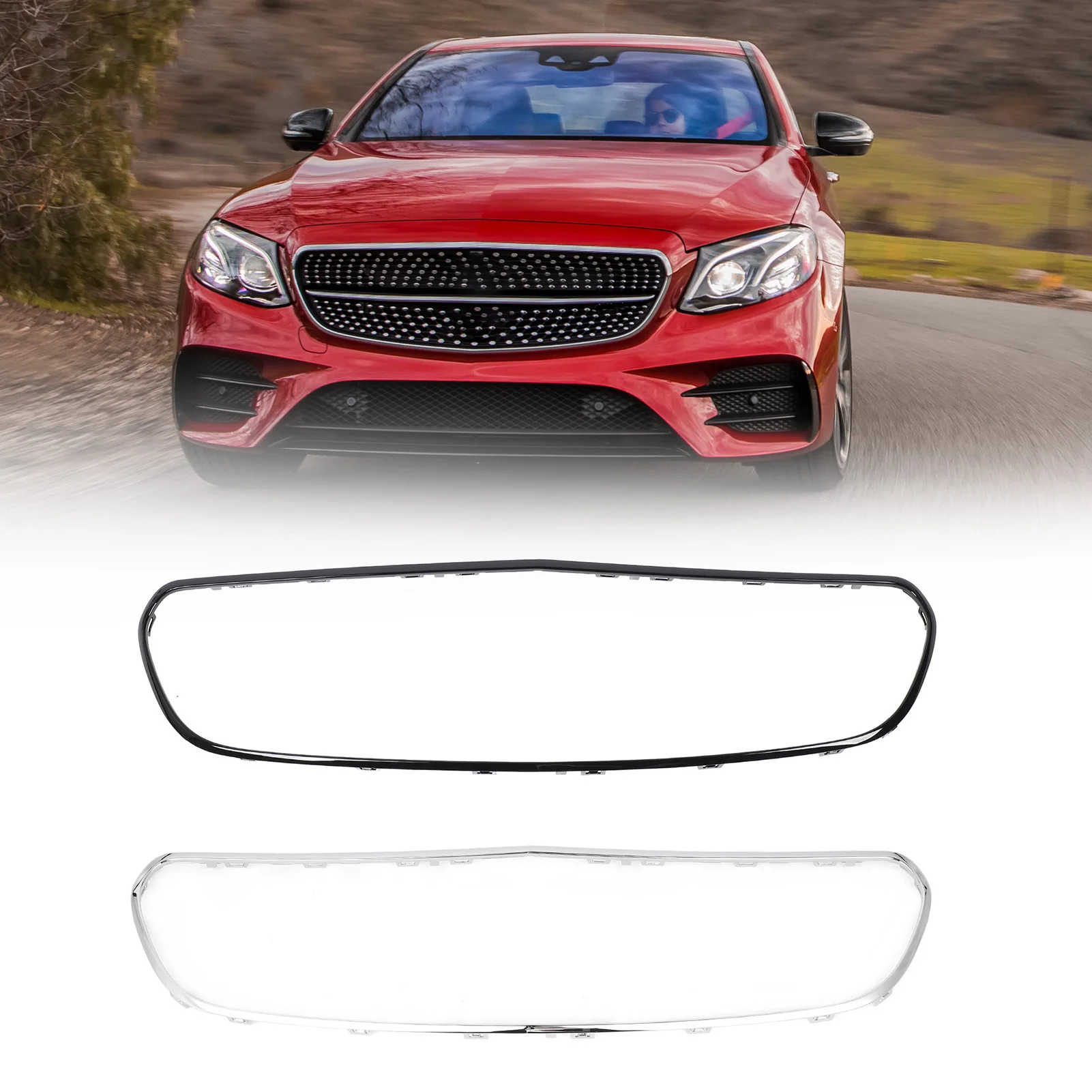 

Grille Surround Trim 2138850200 Replacement for Benz E‑Class W213 C238 AMG Line Pre‑Facelift 2017 to 2020