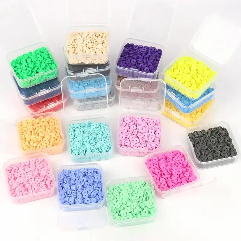 COIN 6x1mm Rubber Spacer Beads 500pcs Flat Round Multicolor Loose Beads for Charms Love Bracelet Making Jewelry Accessories DIY