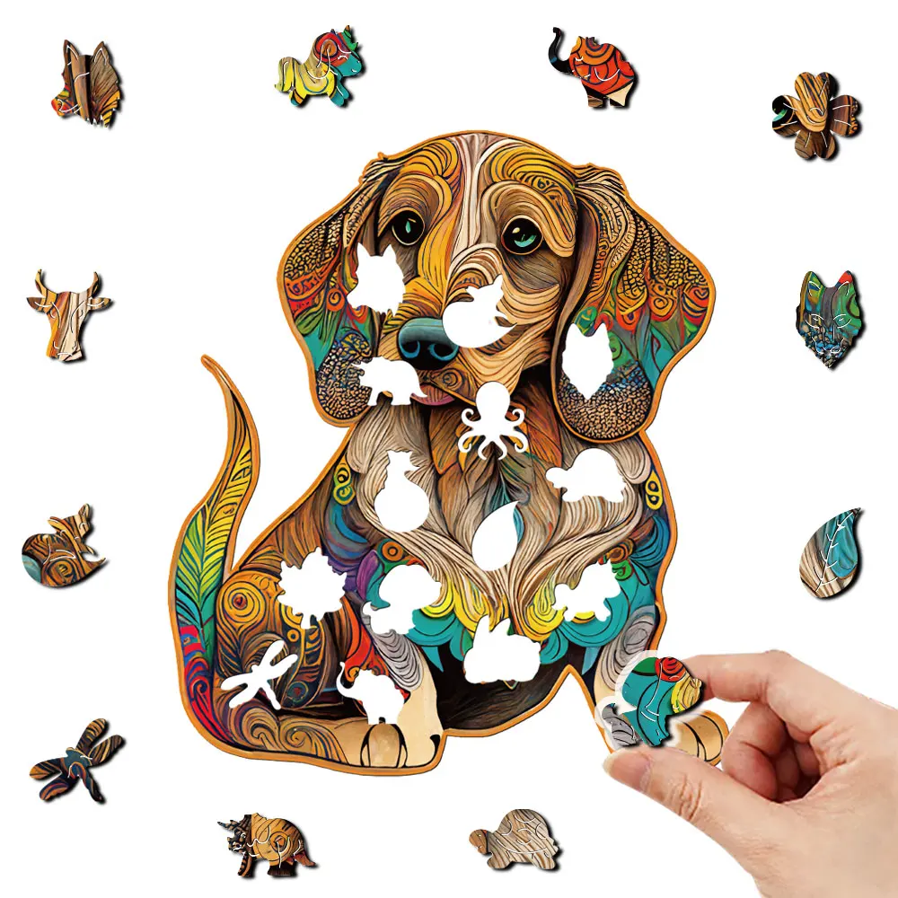 래브라도 나무 퍼즐, 맞춤형 3D 퍼즐, 성인 어린이 선물 교육, 어린이 장난감 게임