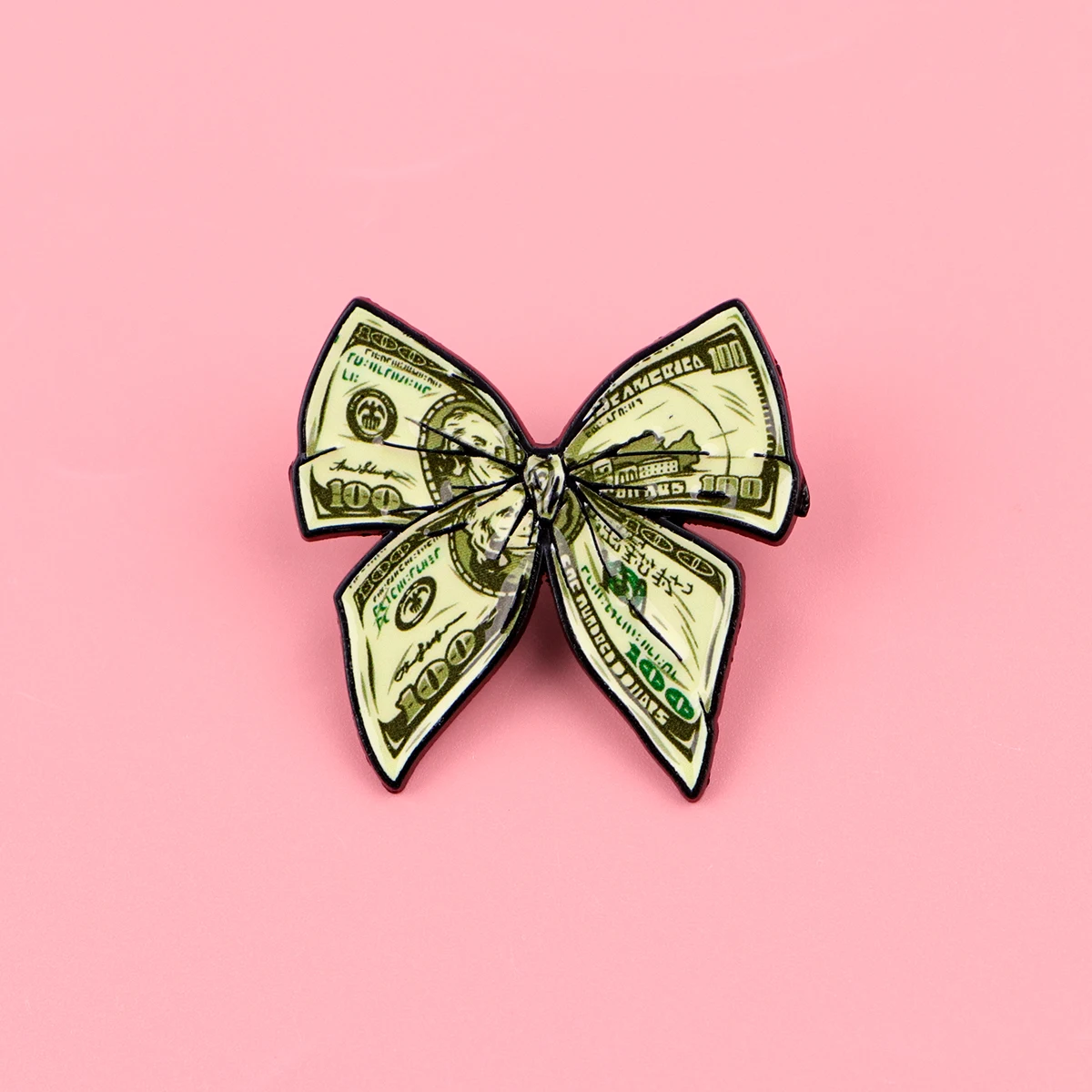 US-Dollar-Schleife Emaille-Anstecknadel Banknoten-Design Lustige Sprüche Brosche Anstecknadel Revers-Pin Abzeichen für Rucksack Kleidung Accessoires Schmuck Freunde-Geschenke
