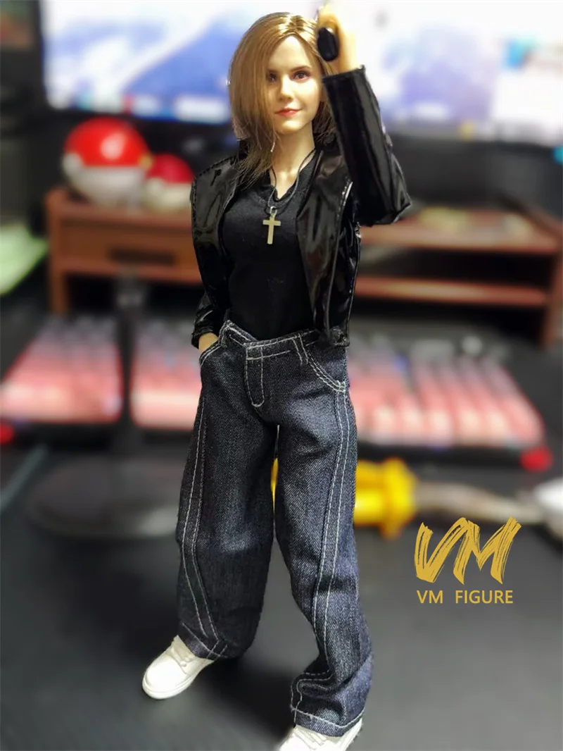 1/6 skala Cowboy Breite Bein Hosen Kleidung Dunkelblau Zubehör Modell Fit 12'' Weibliche Soldat Action Figur Körper Puppen spielzeug