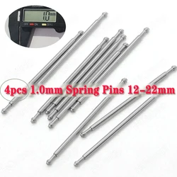 4pcs 1.0mm Watch Band Spring Pins Stainless Steel Spring Bars Strap Link Pins for 12mm 16mm 17mm 18mm 19mm 20mm 22mm Extendable