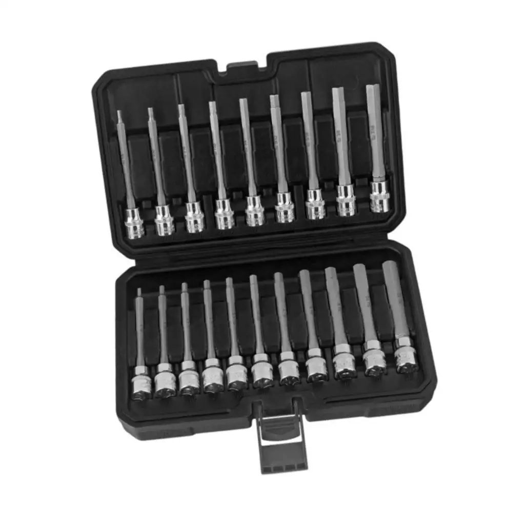 20Pcs Hex Bit Socket Set Accessory Standard SAE and Metric for Machinery