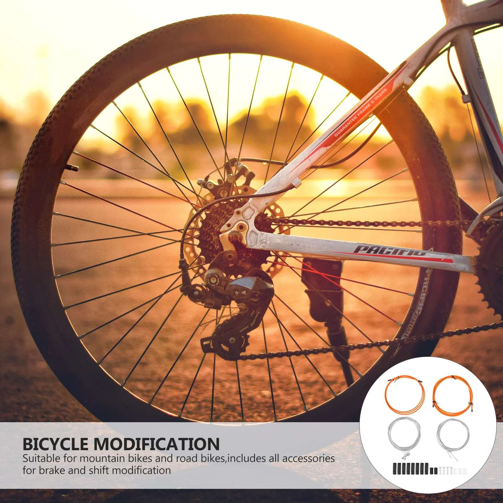 

1Set Universal Bike Brake Cable and Shifter Wire Kit Strong Steel Core with PVC Coating Complete Accessories for Road Mountain