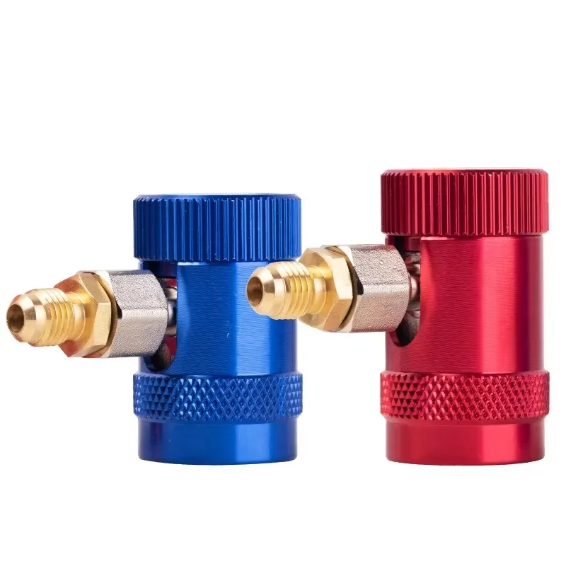 

Popu For 2X R1234YF Quick Connector Adapter Coupler Parts Manifold Gauge Low/High
