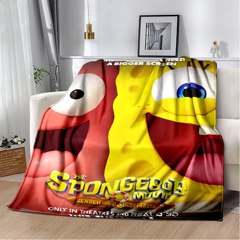 Lustige S-SpongeBob Patrick Star Cartoon-Flanelldecke, weiche, warme Überwurfdecke für Schlafzimmer, Wohnzimmer, Bett, Camping, Picknick, Kinder