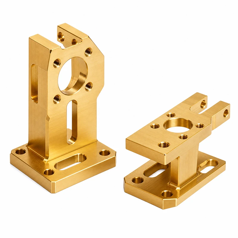 5 Axis CNC Machined Brass C360 Sensor Bracket for Optical Instruments Turn-Mill CNC Machining Service