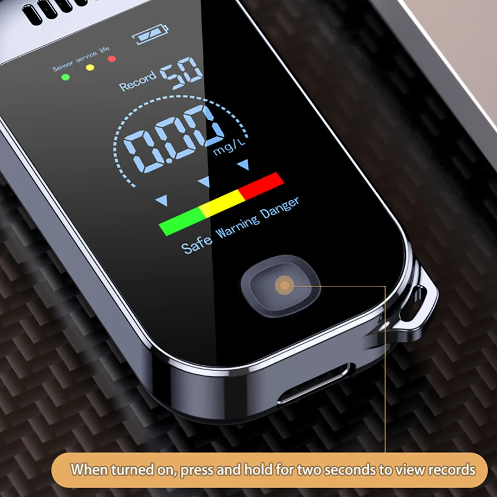 With LCD Display USB Rechargeable NEW Digital Breath Alcohol Tester Professional Breathalyzer Electronic Alcohol Tester Keychain