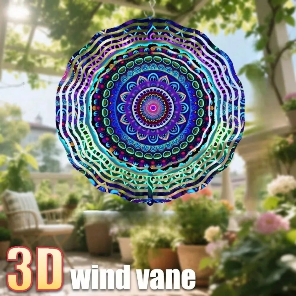 CIFBUY Metal Wind Spinner Outdoor Garden Decor  Mandala Rotatable Rustproof Iron Ornament Weatherproof Yard Art Patio Gift