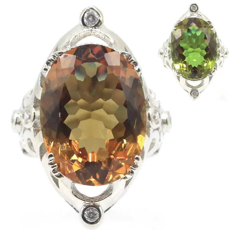 

Real 925 Solid Sterling Silver Rings 11g Customized Changing Color Alexandrite Topaz Zultanite Rhodolite Garnet Violet Tanzanite