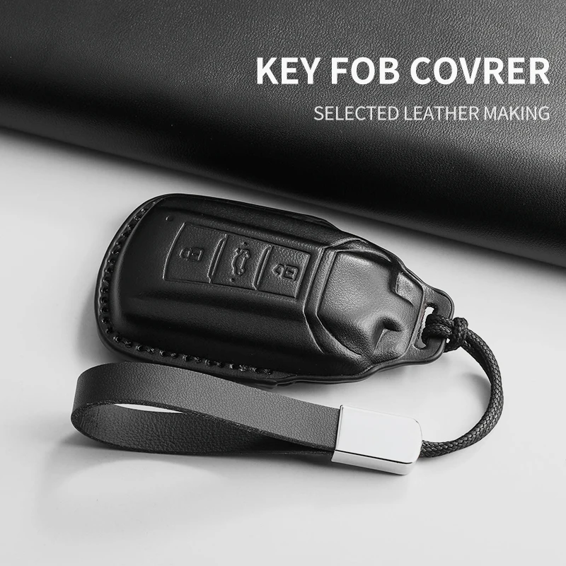 

Leather Car Remote Key Case Cover Fob For DFSK DongFeng 560 580 F507 Aeolus AX7 GS Anti-Scratch Protector Decorative Accessories