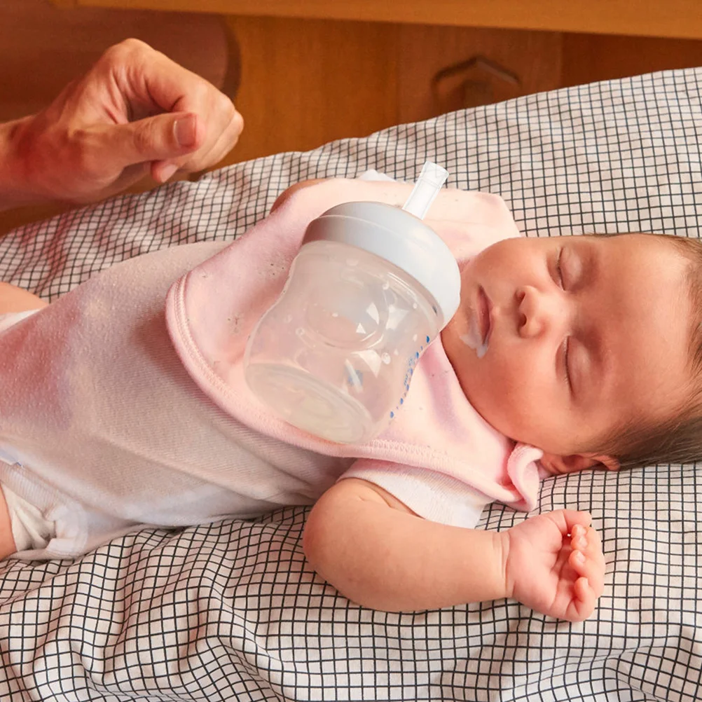 

4pcs Pacifier Soft Silicone Straw Nipples Weighted Weighted Straw Tops Nipples Spill Proof Design Baby Feeding Cup Tops